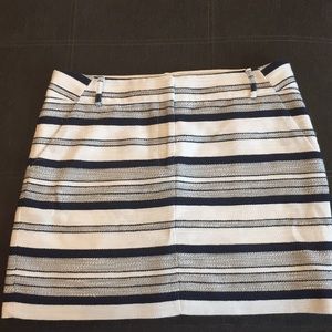 LOFT, Blue/white striped skirt